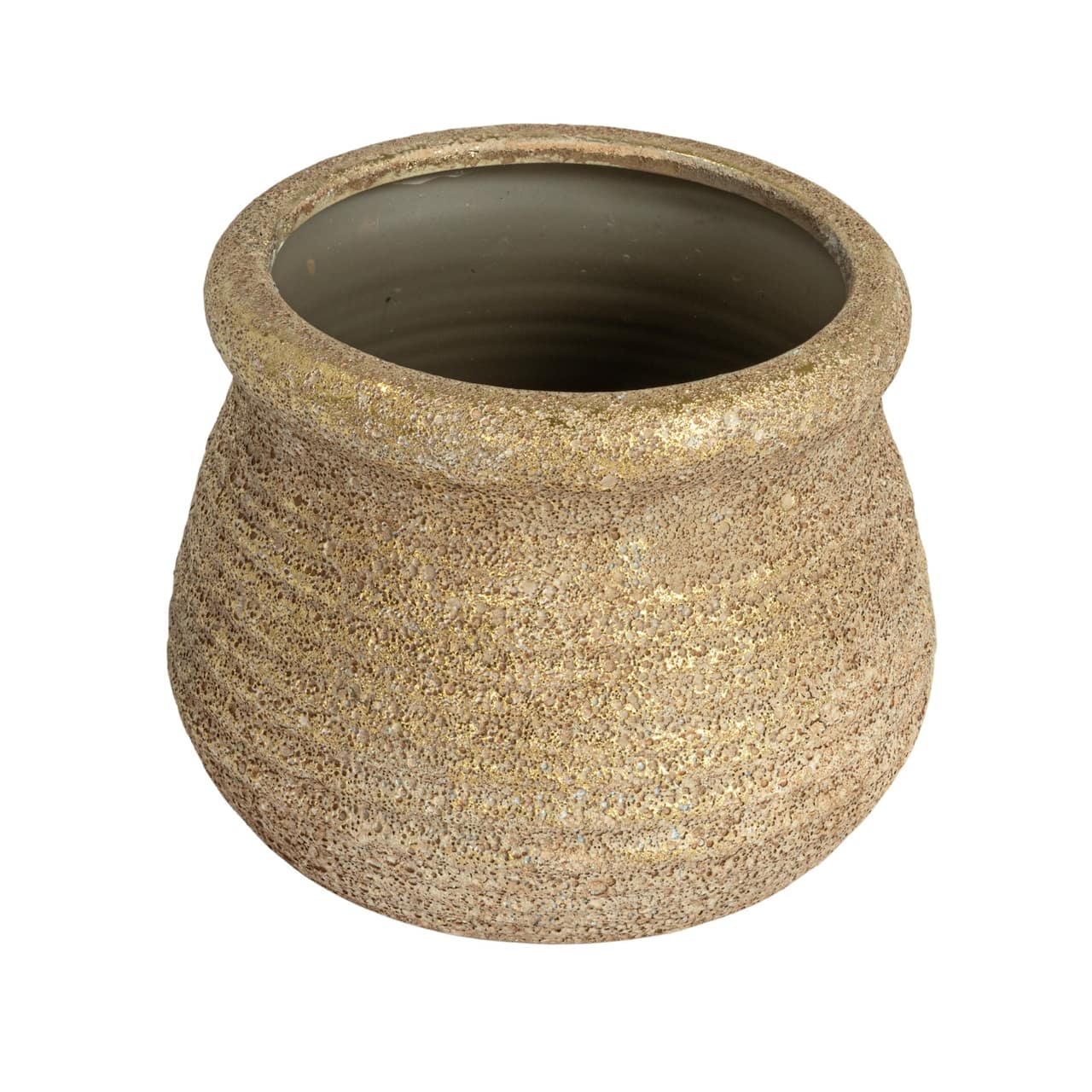 Hello Honey® 5.75" Gold Round Volcano Terra Cotta Planter